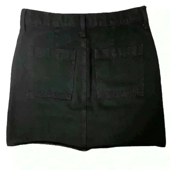 Lucky Brand Dark Blue Cotton Canvas Button Front Utility  Mini Skirt - Picture 2 of 3